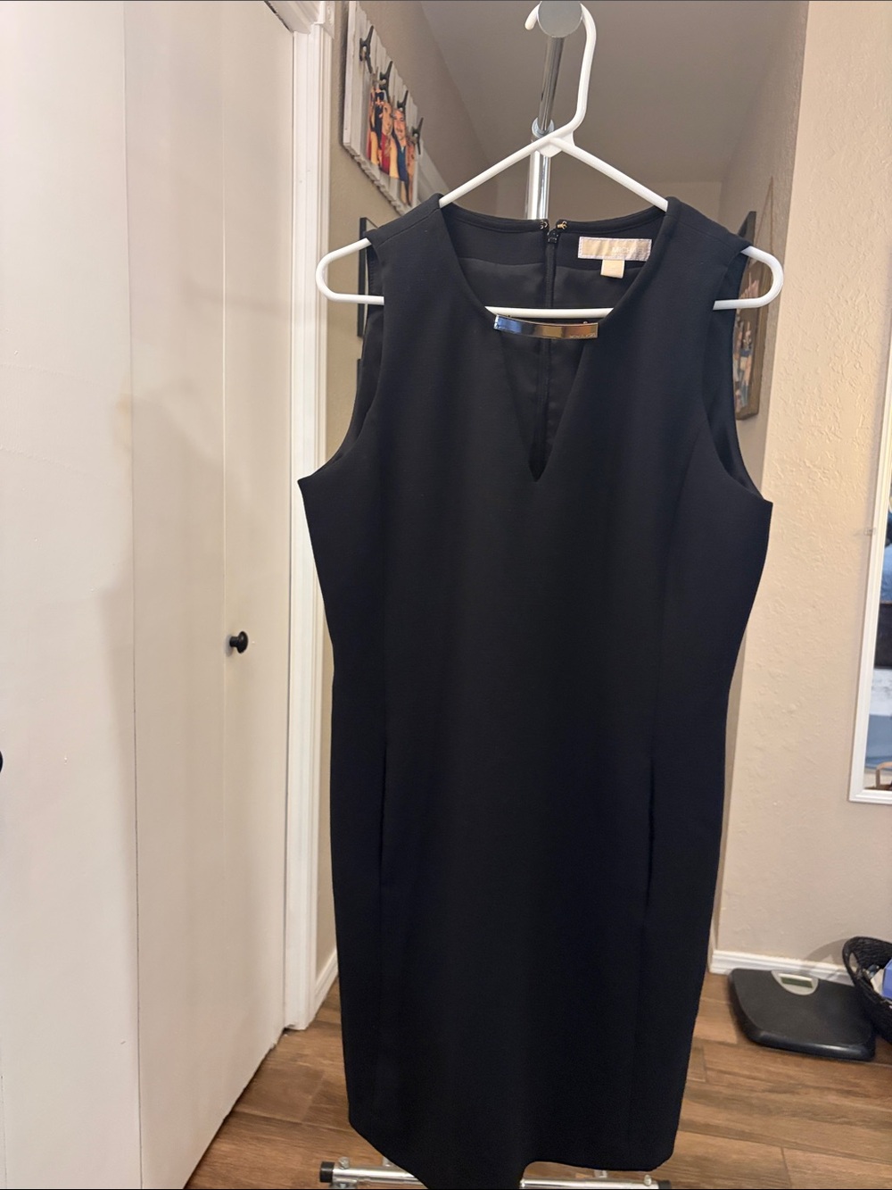 Michael Kors Black womens dress with pockets and gold accent Size 12